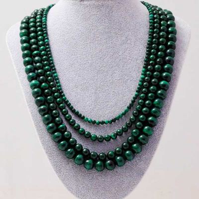 Colliers long en malachite